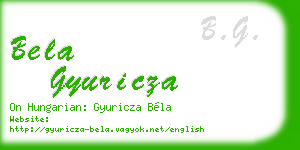 bela gyuricza business card